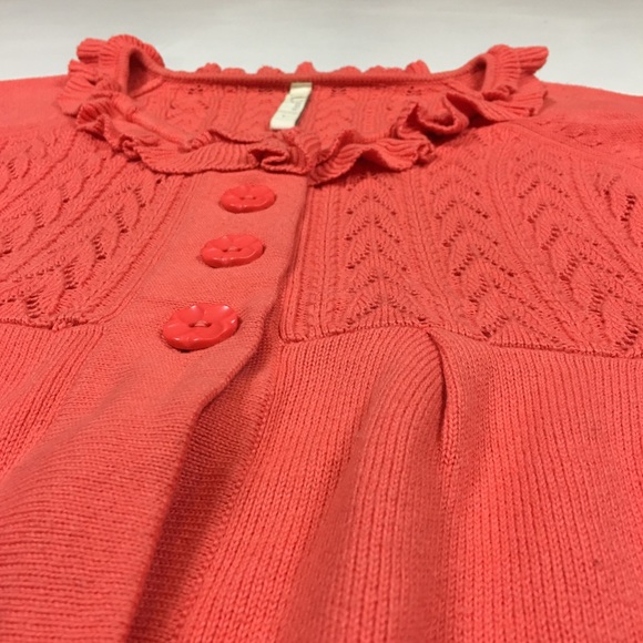 Fossil cashmere blend coral orange cardigan large - Picture 6 of 7